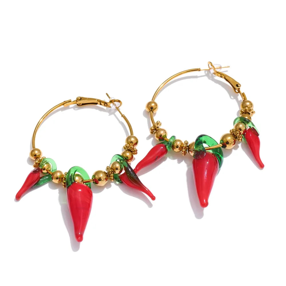 Crimson Cherry Drop Necklace