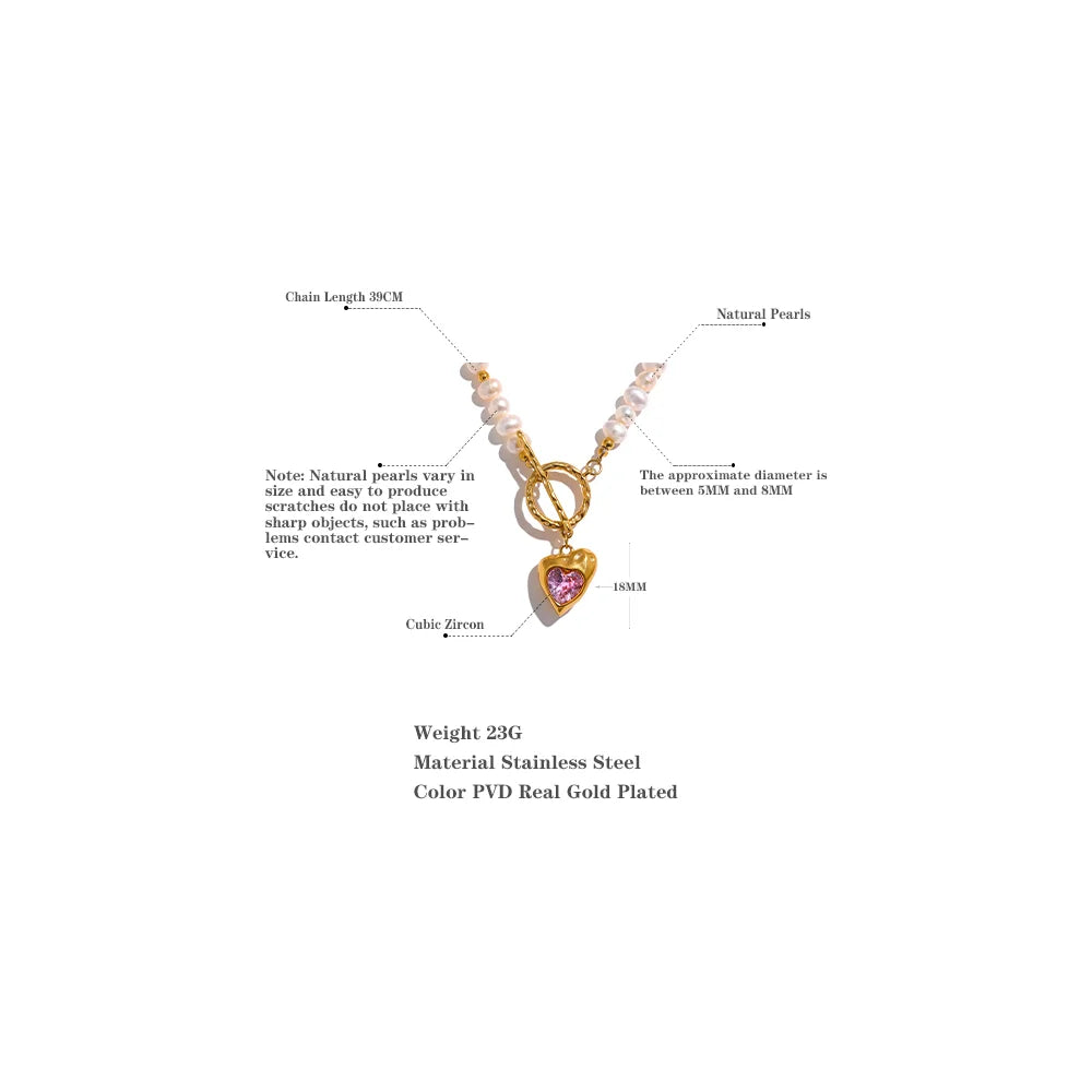 Amara Heart Pearl Necklace