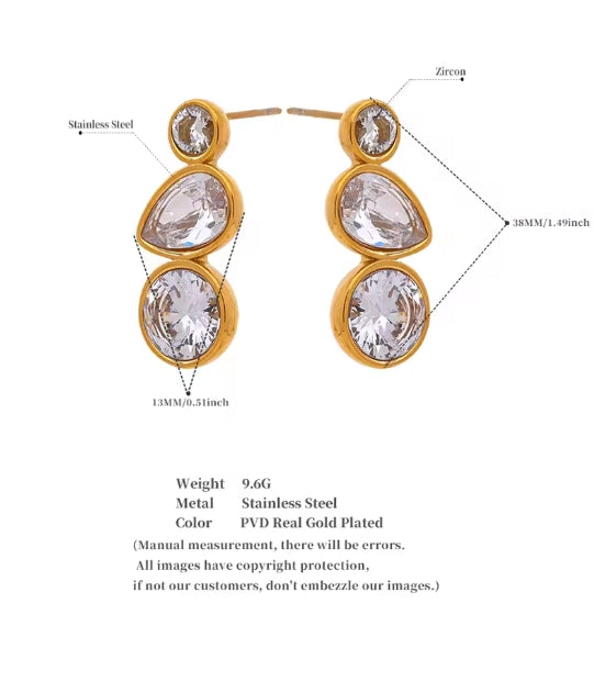 Aurora Ice AAA CZ Stud Earrings