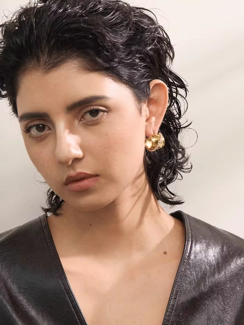 Aurora Ice C-Shape Chain Earrings