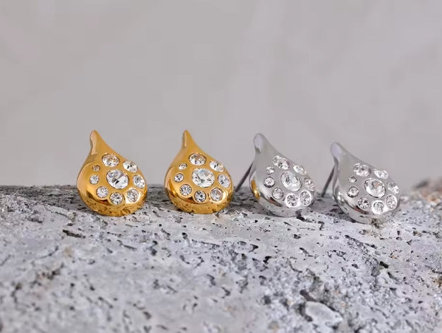 Aurora Ice Water Drop Stud Earrings