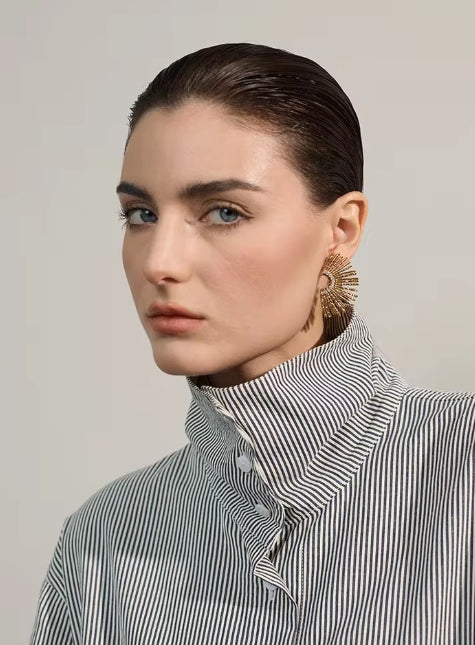 Aurora Ice Geometric CZ Stud Earrings