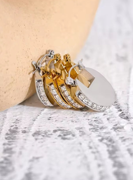 Aurora Ice Luxury Rhinestone Hoop Earrings