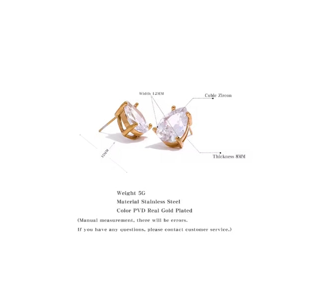 Aurora Ice Water Drop Stud Earrings