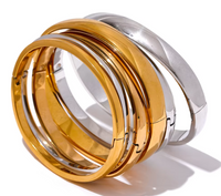 Steeletta 316L Stainless Steel Minimalist Round Bracelet – 18K Gold