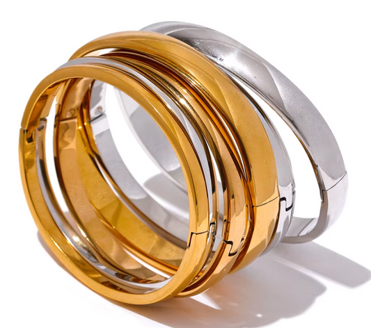 Steeletta 316L Stainless Steel Minimalist Round Bracelet – 18K Gold