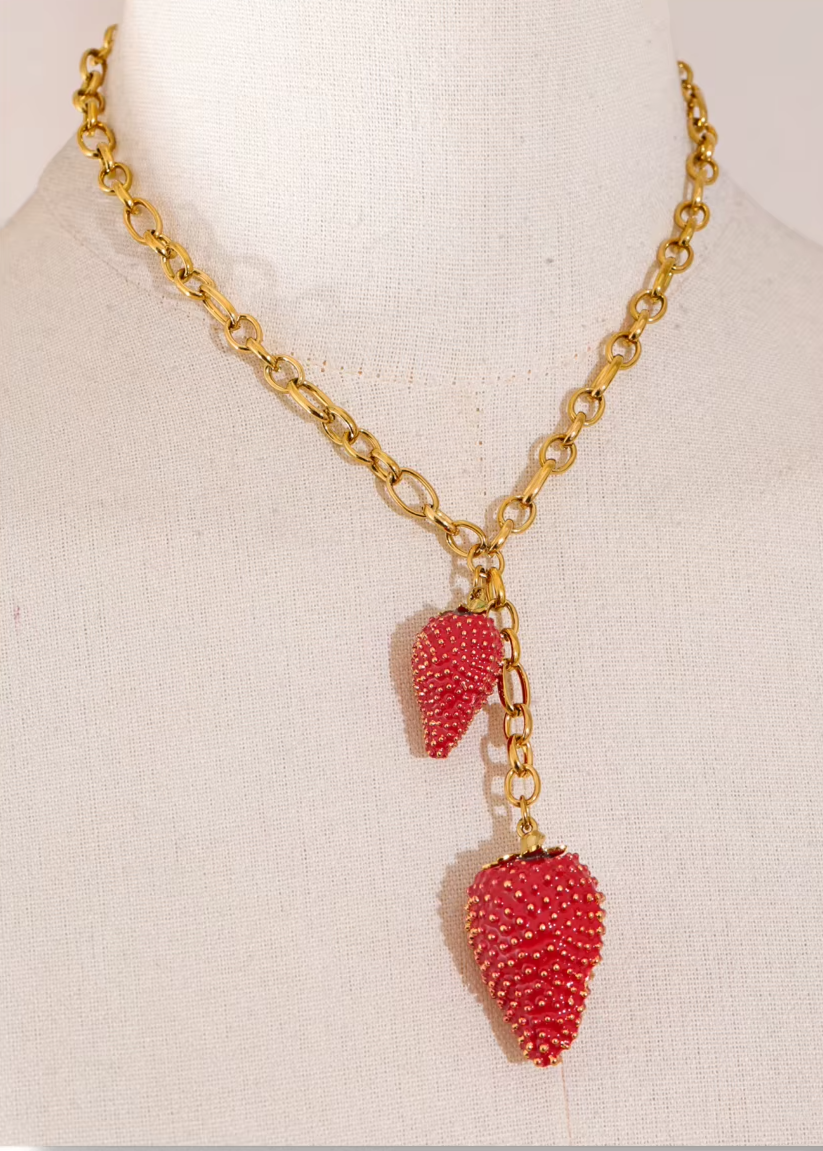 Sweet Strawberry Pendant Necklace