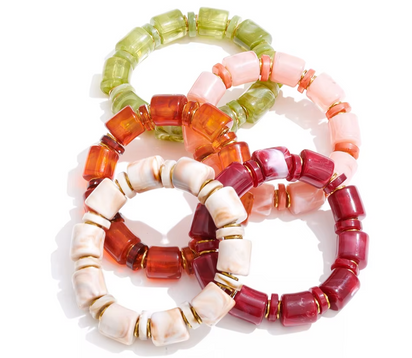 Autumn Aura Multi-Color Resin Bead Chain Bracelet
