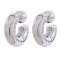 Steeletta C-Shape Round Chunky Earrings