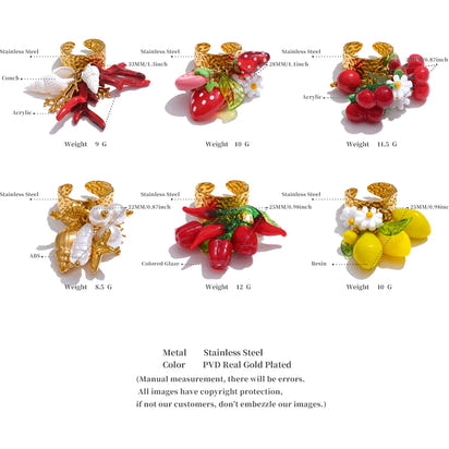 Fruity Trio Adjustable Ring