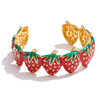 Sweet Strawberry Cuff Bracelet