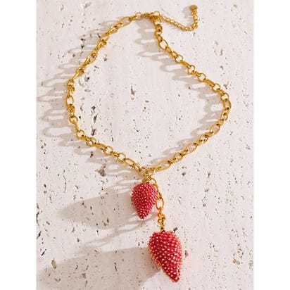 Sweet Strawberry Pendant Necklace