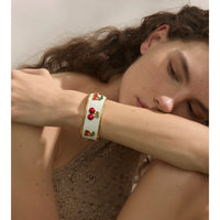 White Cherry Cuff Bracelet