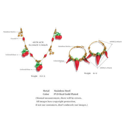 Crimson Cherry Drop Necklace