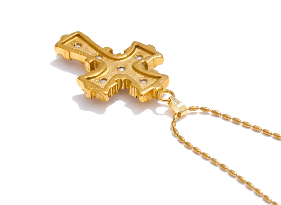 Celeste Cross Pearl Necklace