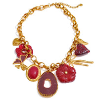 Ruby Blossom Pendant Necklace
