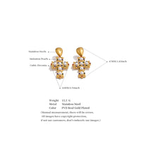 Selene Cross Pearl Drop Earrings