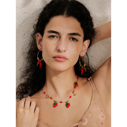 Crimson Cherry Drop Necklace