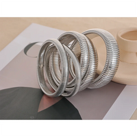 Steeletta Elastic Thick Metal Bracelet – 18K Gold Plated Stainless Steel