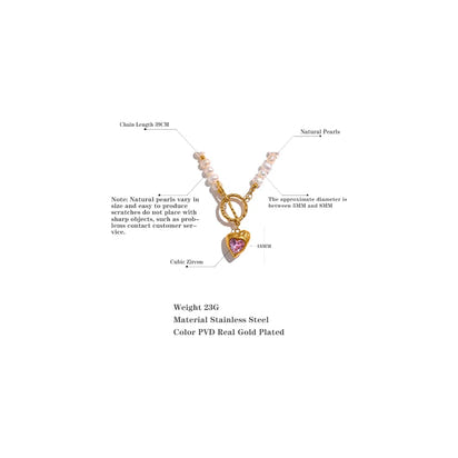 Amara Heart Pearl Necklace