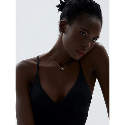 Aurora Pearl & CZ Pendant Necklace