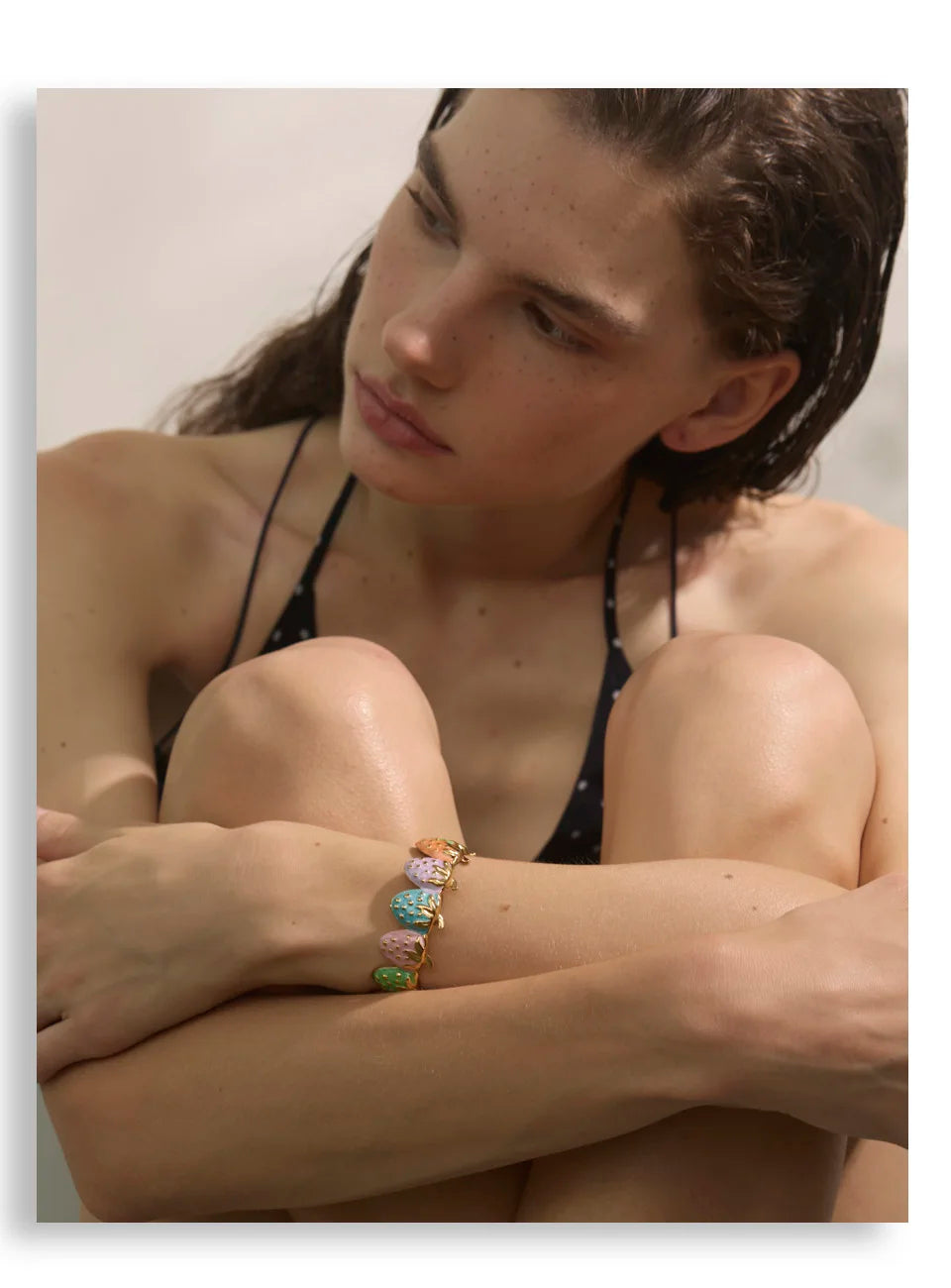 Sweet Strawberry Cuff Bracelet