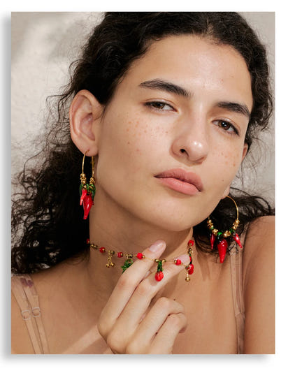 Crimson Cherry Drop Necklace