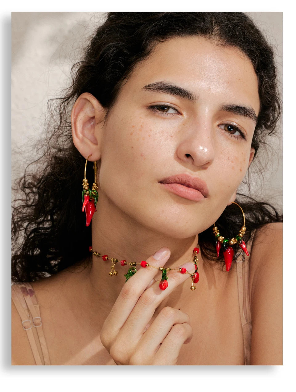 Crimson Cherry Drop Necklace