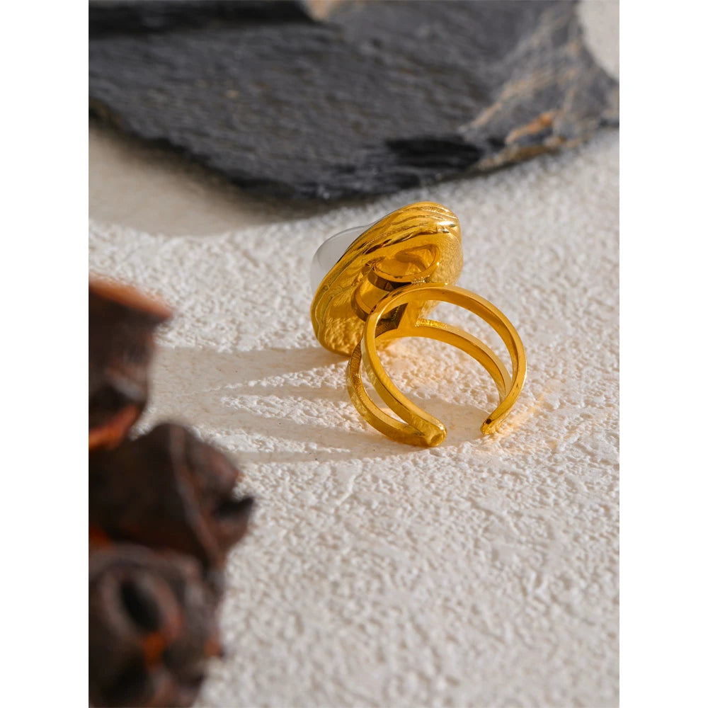 Lyra Vintage Baroque Pearl Ring