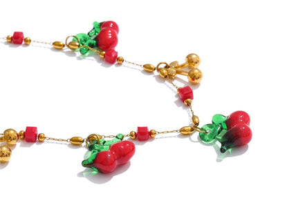 Crimson Cherry Drop Necklace