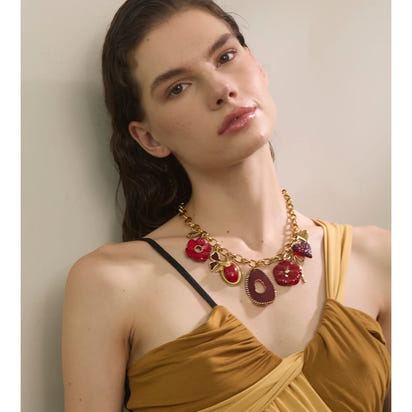 Ruby Blossom Pendant Necklace