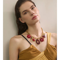 Ruby Blossom Pendant Necklace