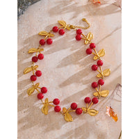 Ruby Cherry Charm Necklace