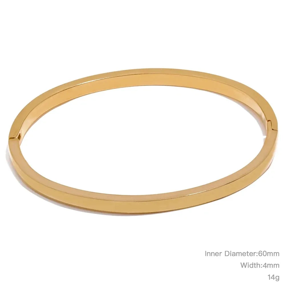 Steeletta 316L Stainless Steel Minimalist Round Bracelet – 18K Gold