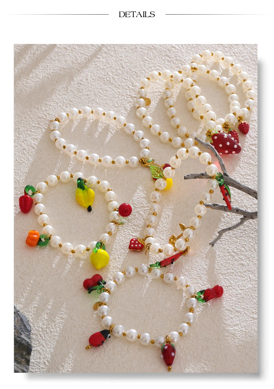 Fruity Bead Charm Bracelets