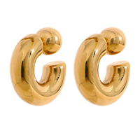Steeletta C-Shape Round Chunky Earrings