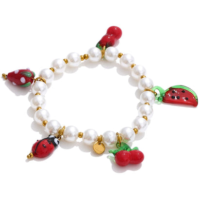 Fruity Bead Charm Bracelets