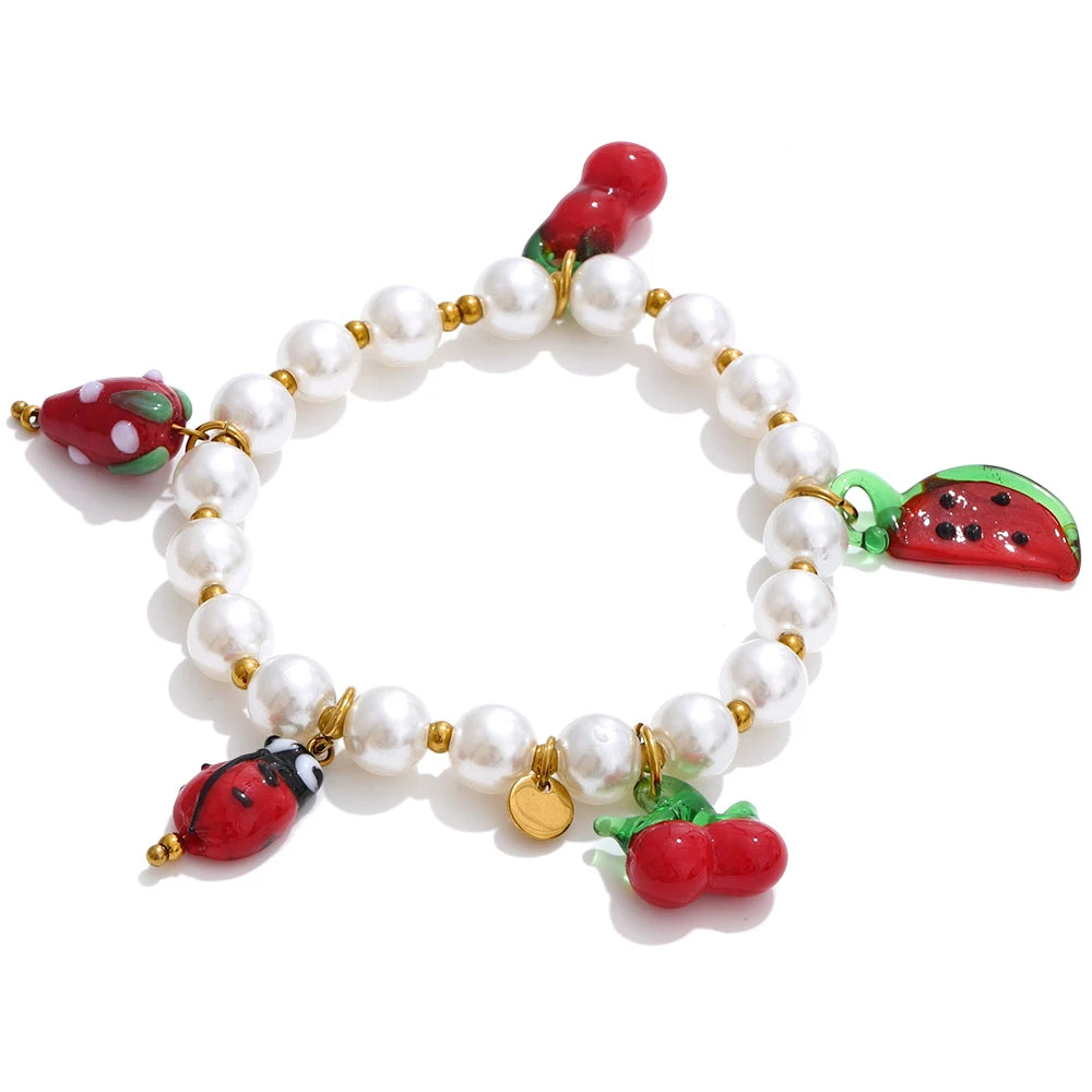 Fruity Bead Charm Bracelets