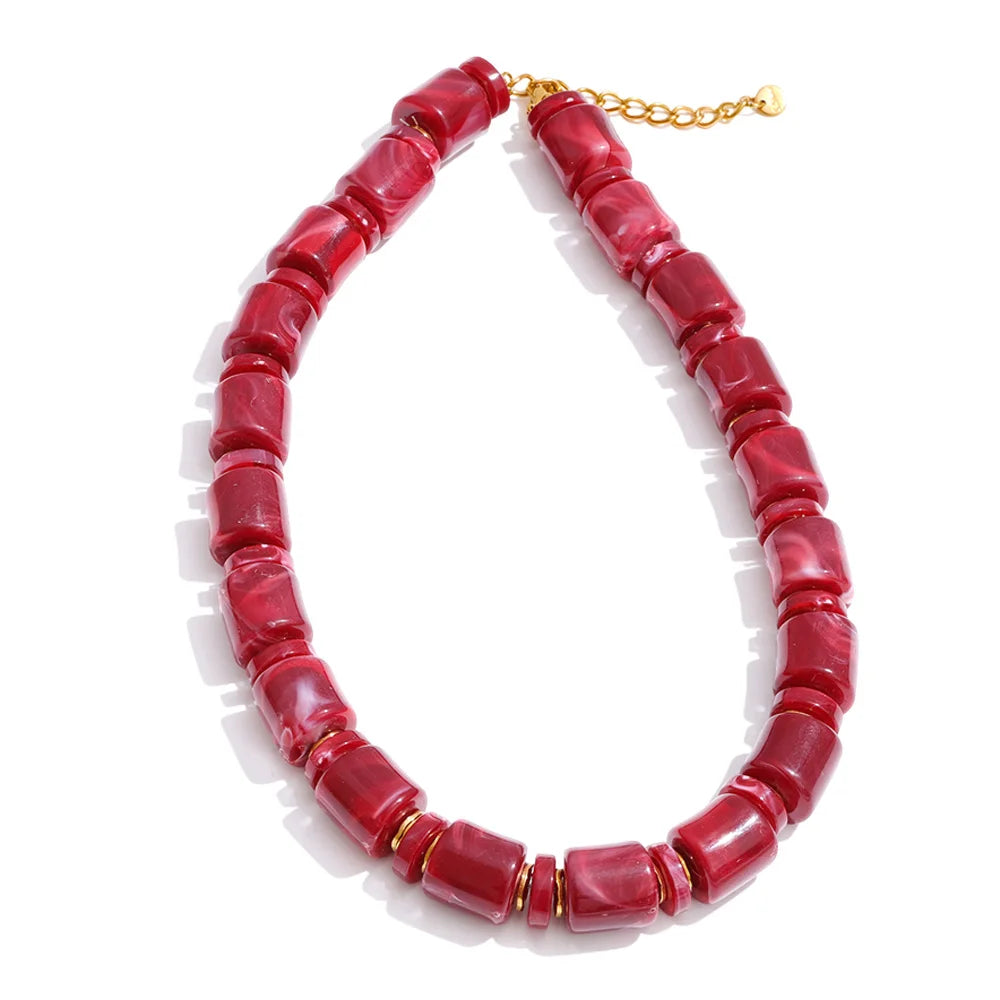 Autumn Aura Handmade Multi-Color Bead Statement Necklace