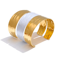 Steeletta Paint-Layer Wide Statement Cuff Bracelet
