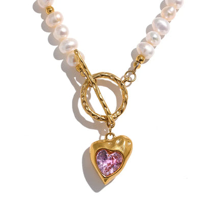 Amara Heart Pearl Necklace