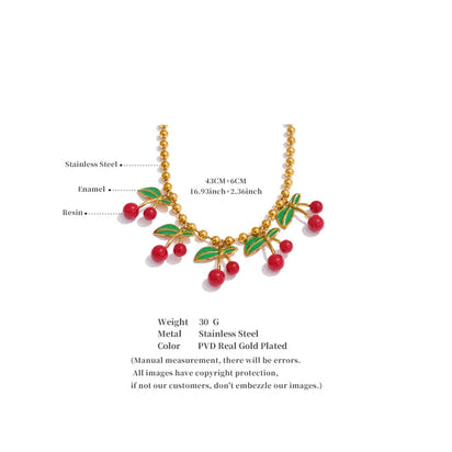 Sweet Cherry Drop Necklace