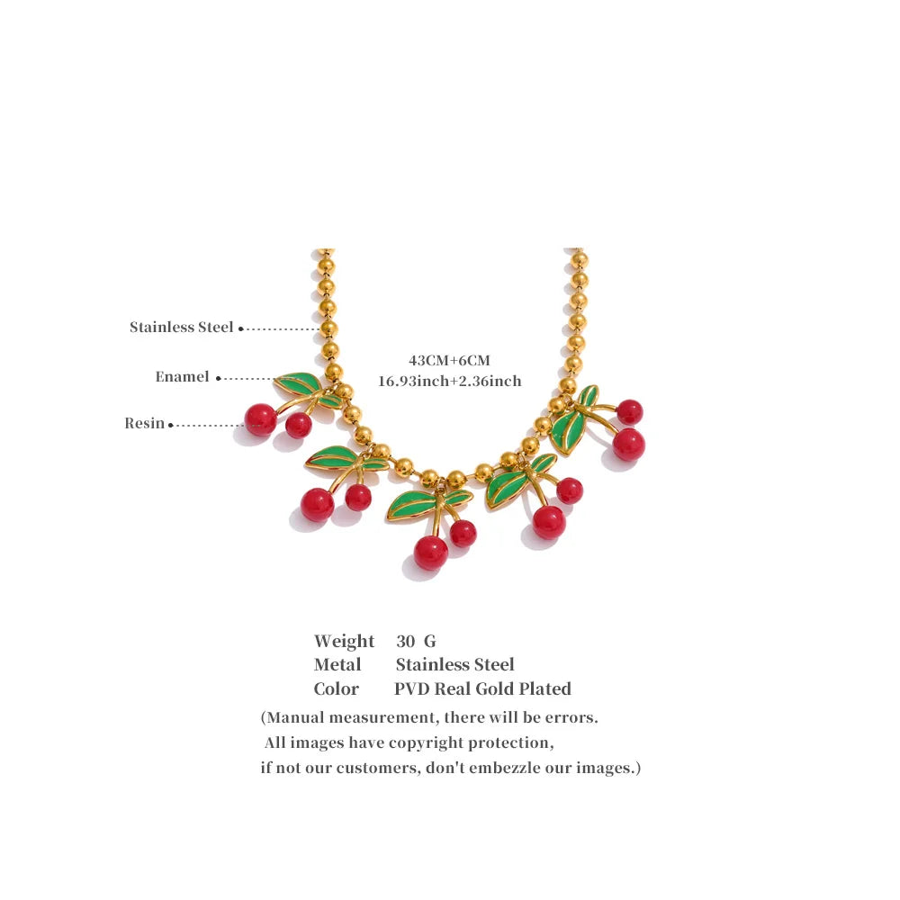 Sweet Cherry Drop Necklace