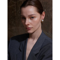 Selina Square Pearl Studs