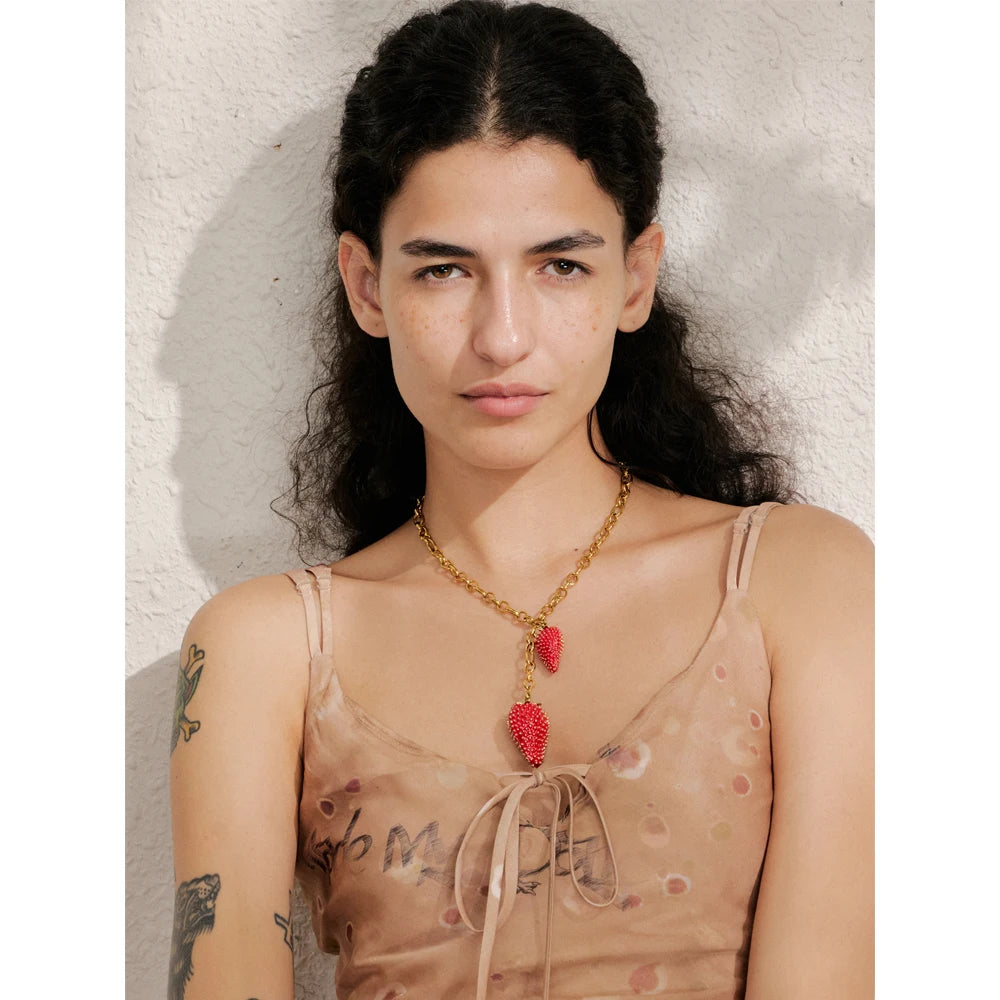 Sweet Strawberry Pendant Necklace