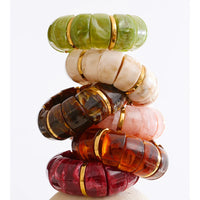 Autumn Aura Elastic Resin Wide Statement Bracelet