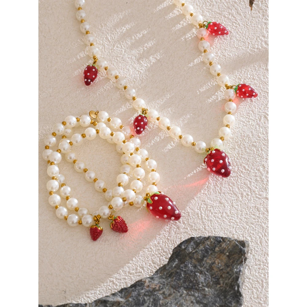 Strawberry Bead Charm Set