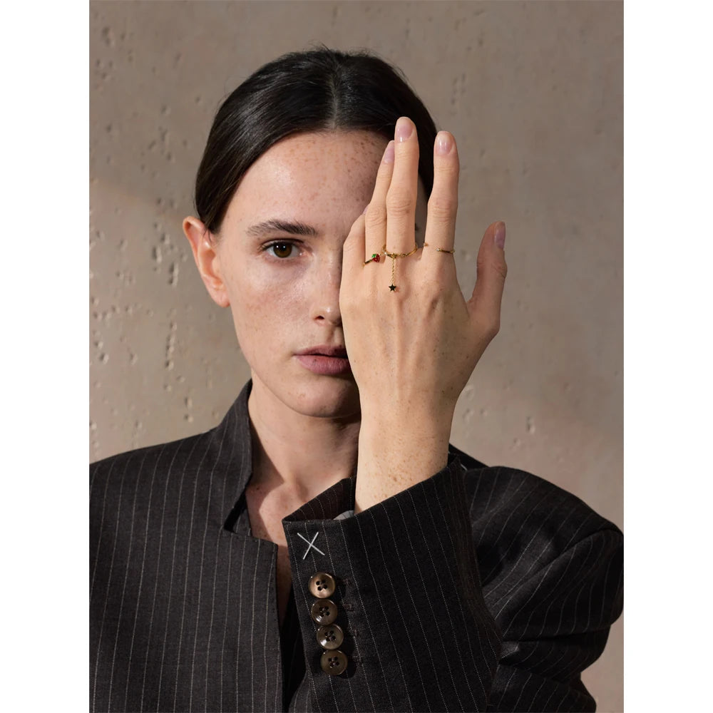 Strawberry Geometric Ring