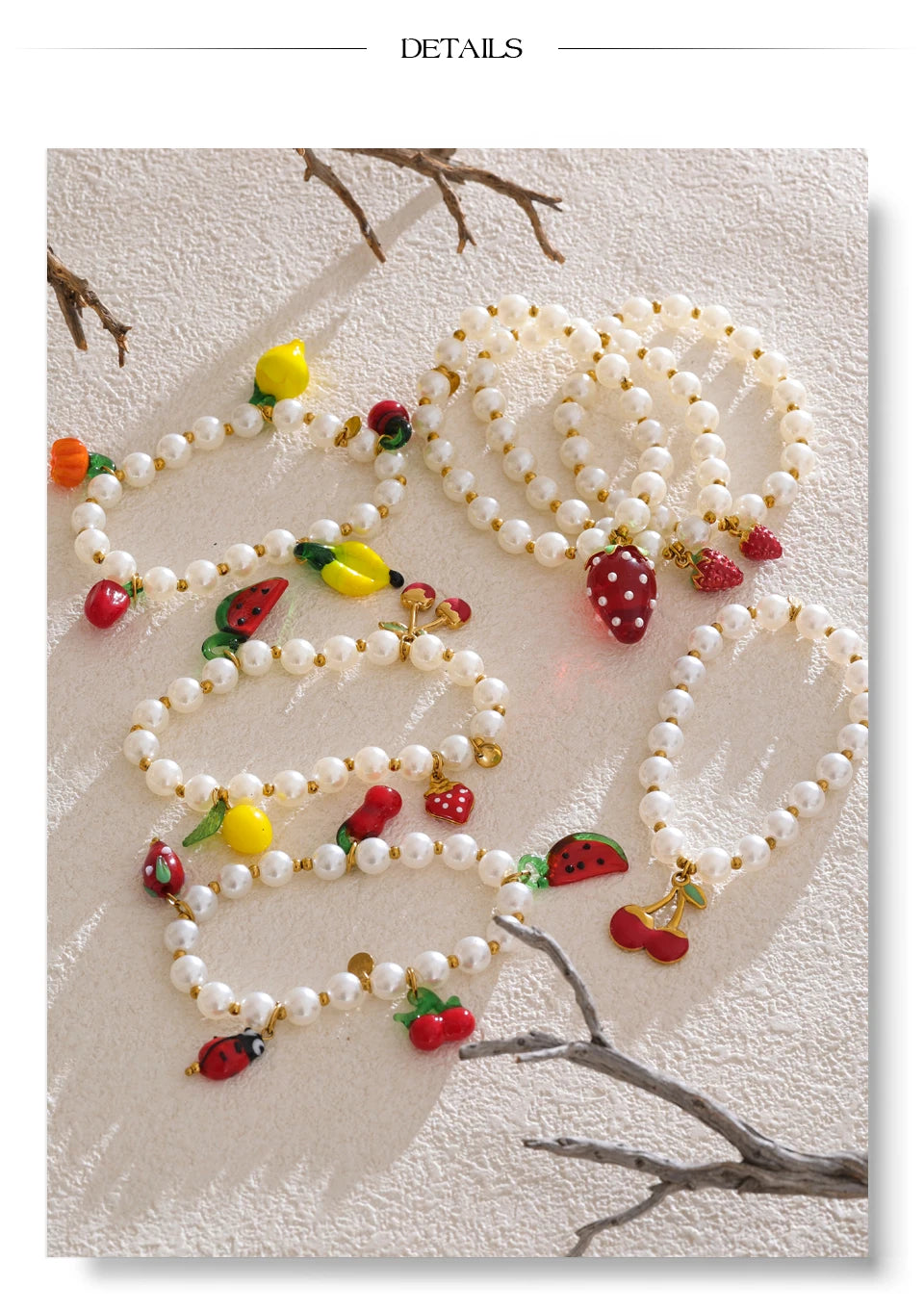 Fruity Bead Charm Bracelets