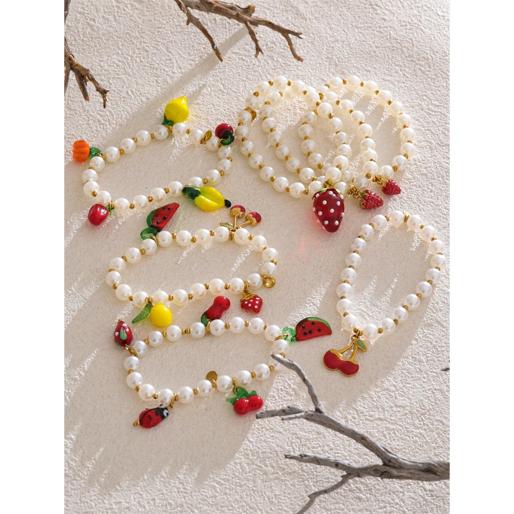 Fruity Bead Charm Bracelets